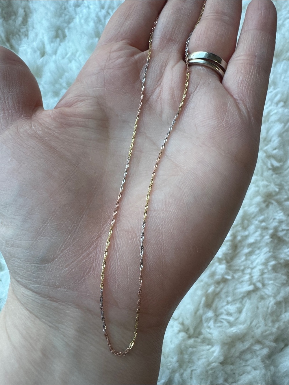 14k Tri Color Singapore Necklace